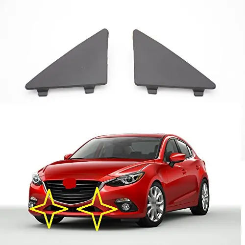 1 Pair Front Bumper Lower Grille Tow Hook Eye Cap Cover Trim Generic Fit For Mazda 3 2014-2017 1