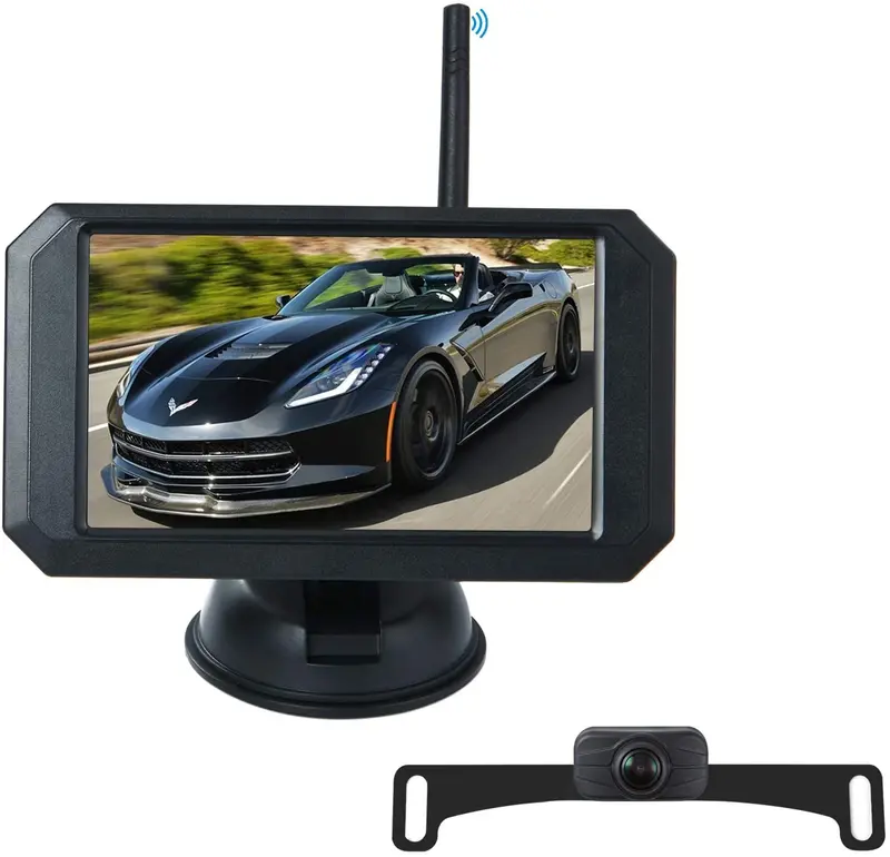 1080P Hd Digital Wireless Backup Camera System 5 Inch Ip68 Waterproof Color Monitor Kit Hitch Rear View 1