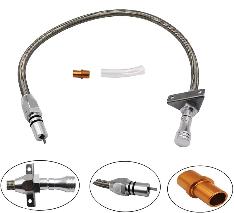 1409Kmt Th350 Th400 Transmission Dipstick Tube Tool With Lock Flexible Stainless Steel Compatible With Chevy Gm Th350 Tranny 350 Turbo Hot Th400 Turbo (Silver) 1