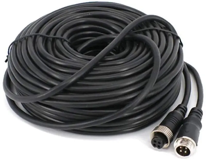 16.5Ft 4-Pin Car Aviation Video Extension Cable For Truck Trailer Camper Bus Motorhome Vehicle Rearview Backup Monitor System Cctv System Camera Waterproof Shockproof 5M 1