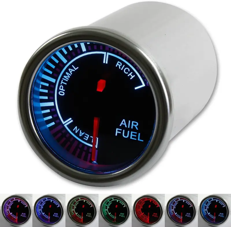 2" 52Mm Smoke Tinted 7-Color Led Air Fuel Ratio Gauge Meter 1