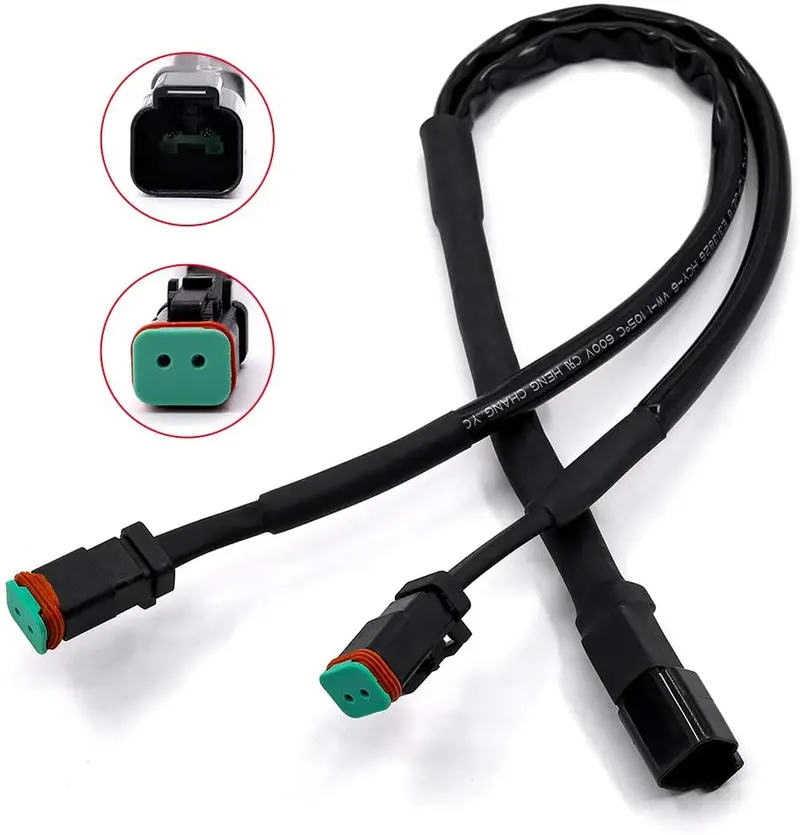 2 Leads Dt Dtp 2 Pin Socket Adapter For Led Work Light Retrofit Connectors Wiring Harness (4In1) 1