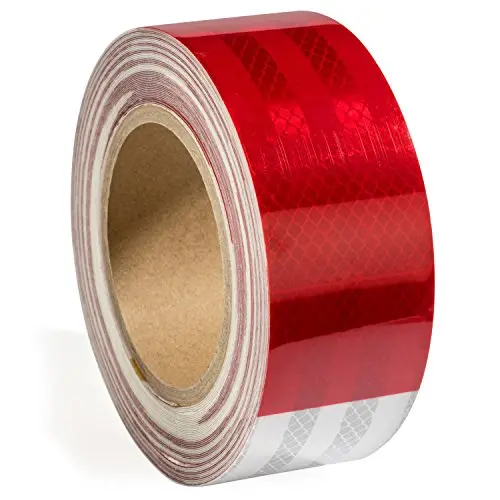2" X 50 Ft Reflective Safety Tape Dot Approved Red White For Trailers 2 Inch - Reflector Tape High Intensity Grade Trailer Trucks Auto Reflectors -Typhon East 2