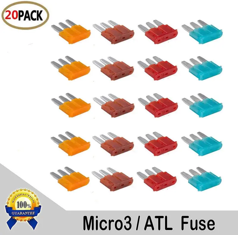 20 Pack 5-15 Amp Apt Atr Micro3 Blade Fuse Car Truck Boat Marine Rv 1