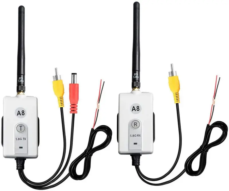 5.8 Ghz Wireless Video Transmitter And Receiver Kit For Car Backup Camera/Front Car Camera,Wireless Rca Video Transmitter & Receiver Kit,12V 1