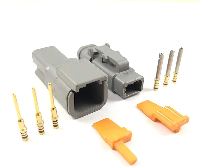 5X Deutsch Dtm 2-Pin Connector Plug Kit 24-20 Awg Gold Contact Dtm04-2P Dtm06-2S 1