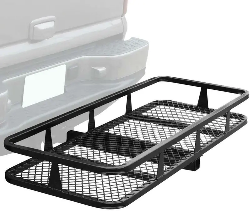 60" Foldable Cargo Hitch Mount Carrier Luggage Rack Mesh Basket Rear 500Lbs 1