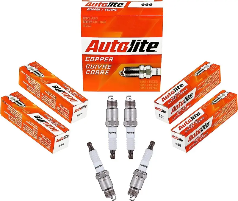 666 Copper Resistor Automotive Replacement Spark Plugs (4 Pack) 1