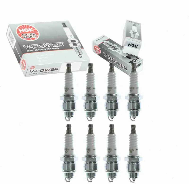 8 Pc Ngk V-Power Spark Plugs Compatible With Plymouth Road Runner 6.3L 6.6L 7.2L V8 1968-1975 1