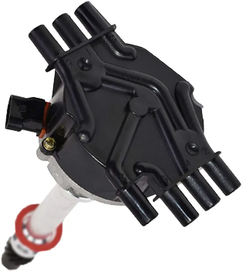 A-Team Performance Complete Direct Efi Distributor 6 Cylinders Vortec Male Cap Compatible With Chevy Chevrolet Gm 90° V6 4.3L / 262 1995-2007, Black Cap 1