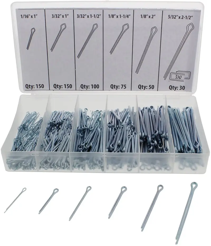 Abn Cotter Pin Key 555 Pc Assortment Set, 1/16 X 1 To 5/32 X 2-1/2 Inch – Steel Locking Automotive Axle Trailer Pins 1