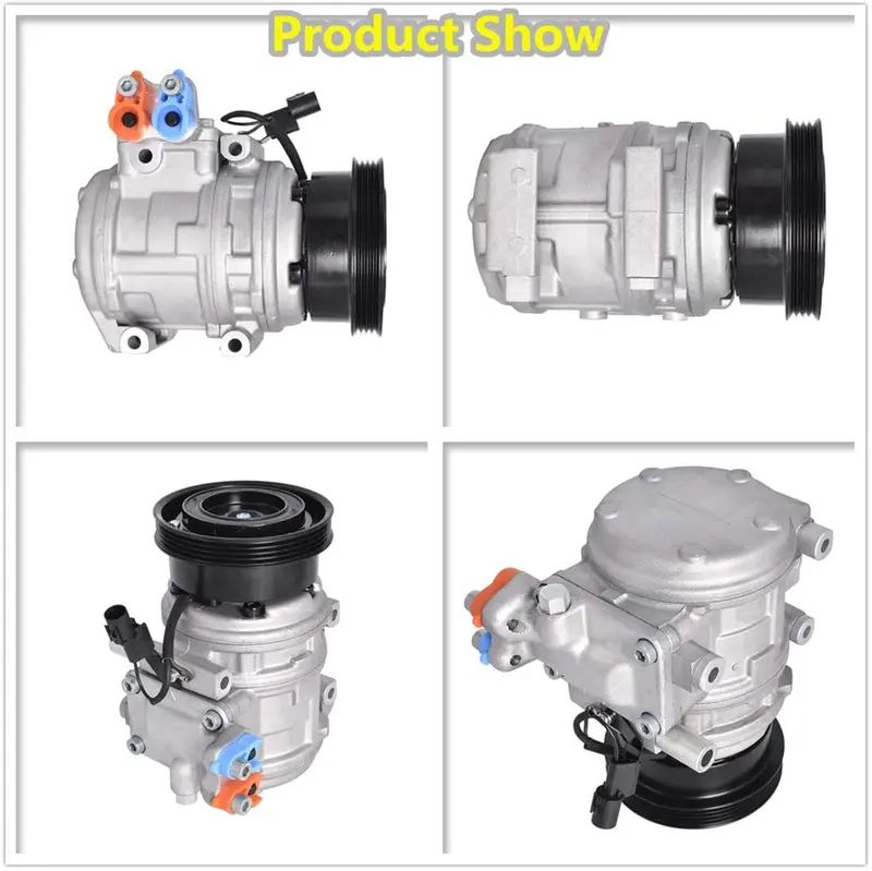 Ac Compressor & A/C Clutch, A/C Ports 4 Grooves Replacement For 05-09 Hyundai Tucson 2.0L, 04 Kia Spectra 1.8L, 04-06 Kia Spectra 2.0L, 05-06 Kia Spectra5 2.0L, 05-10 Kia Sportage 2.0L Co 21014C 2