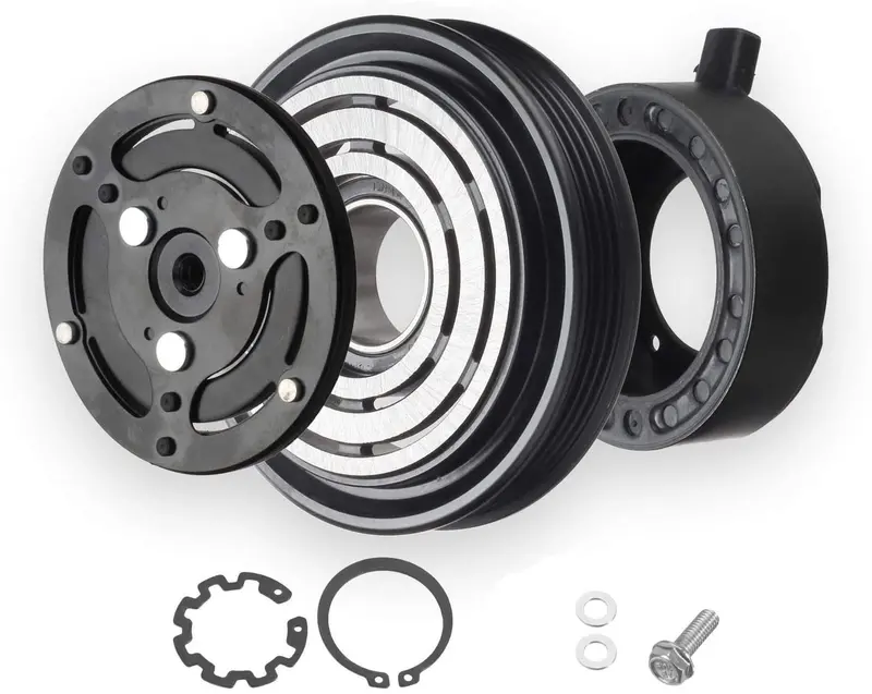 Ac Compressor Clutch Kit (4 Groove Pulley, Bearing, Coil, Plate) For Subaru Legacy 2005-2009 4Cyl 2.5L 1