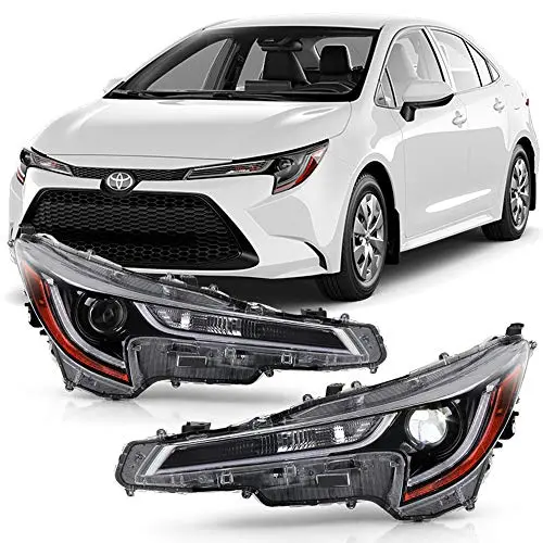 Acanii - For 2020-2021 Toyota Corolla L Le Led Projector Headlights Headlamps Assembly Pair Set Driver & Passenger Side 1