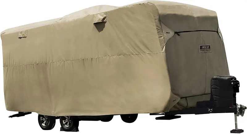 Adco By Covercraft 74843 Storage Lot Cover For Travel Trailer Rv, Fits 24'1"-26', Tan 1