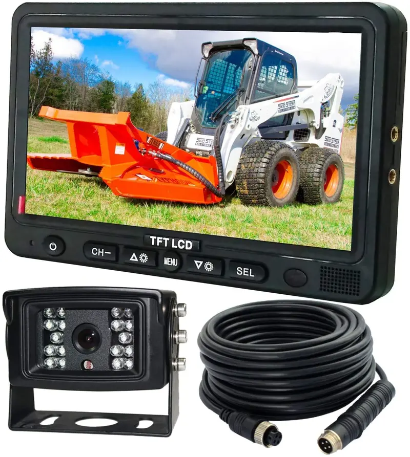Ahd 720P, Super Clear, 7" Wired Monitor Rear View Backup Camera System For Farm Tractor, Truck, Rv, Forklift, Heavy Equipment, Excavtors, Skid Steer 1