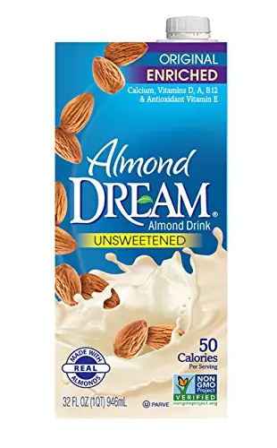 Almond Dream Enriched Original Unsweetened Almond Drink, 32 Fl. Oz. (Pack Of 12) 1