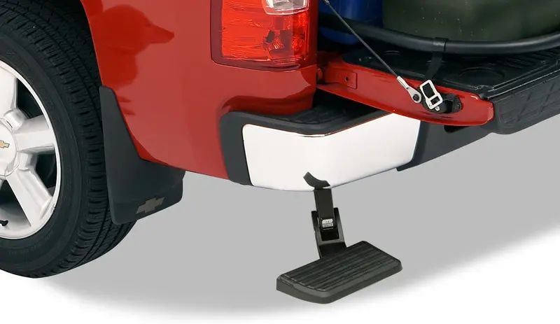 Amp Research 75302-01A Bedstep Retractable Bumper Step For 2006-2014 Ford F-150 & Raptor (Excludes Flareside),Black,Large 1