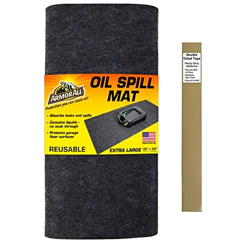 Armor All Oil Spill Mat (30" X 59"), Premium Absorbent Oil Pad – Reusable/Durable/Waterproof – Contains Liquids, Protects Garage Floor Surface (Usa Made) 1