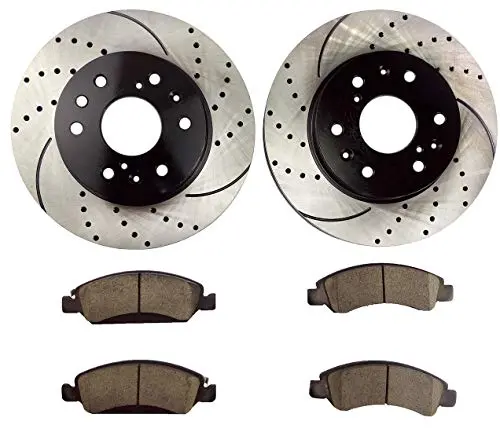 Atmansta Qpd10051 Front Brake Kit With Drilled/Slotted Rotors And Ceramic Brake Pads Fit For Chevy Avalanche Cadillac Xts Gmc 1
