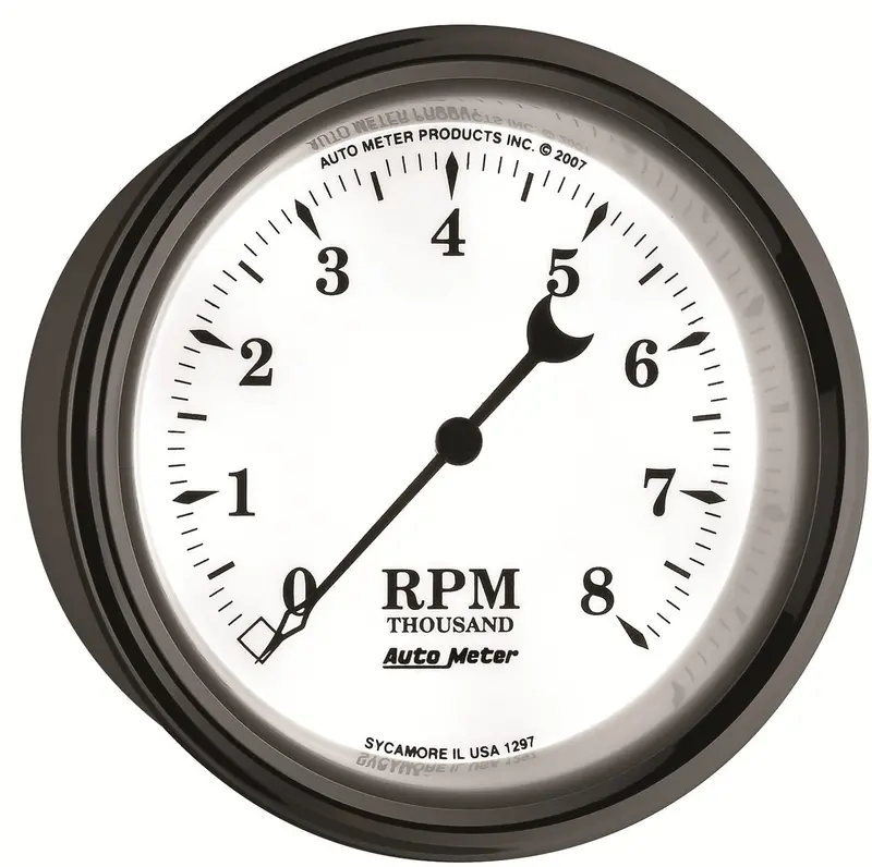 Auto Meter 1297 Old Tyme White Ii 3-3/8" 8000 Rpm In-Dash Tachometer Gauge 1