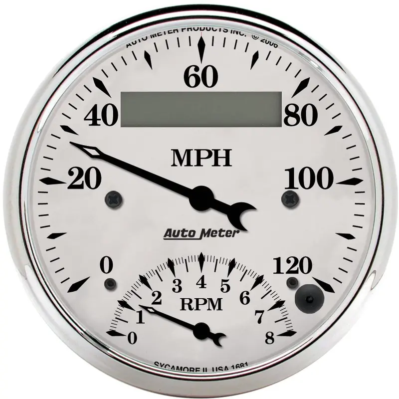 Auto Meter 1681 Old Tyme White Tach/Speedo Combo 1
