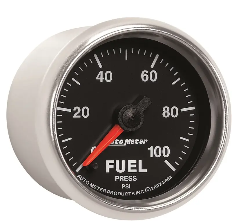 Auto Meter 3863 Gs 2-1/16" 0-100 Psi Full Sweep Electric Fuel Pressure Gauge 1