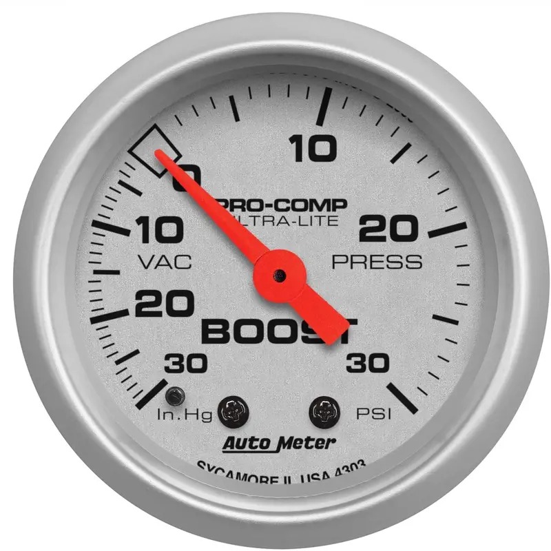 Auto Meter 4303 Ultra-Lite Mechanical Boost/Vacuum Gauge, 2.3125 In. 1
