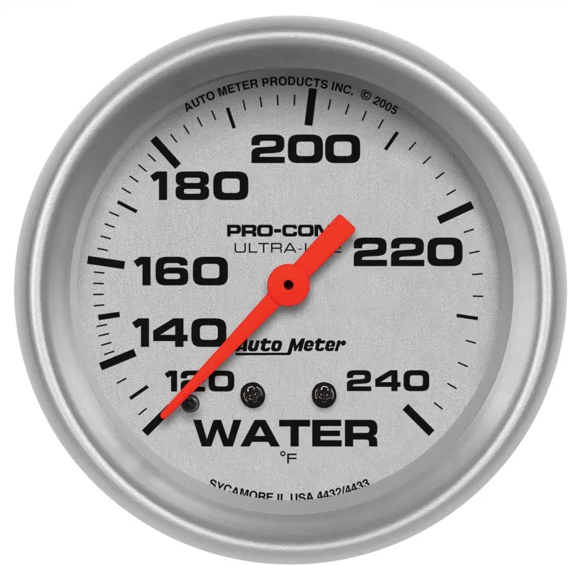 Auto Meter 4433 Ultra-Lite Mechanical Water Temperature Gauge 2