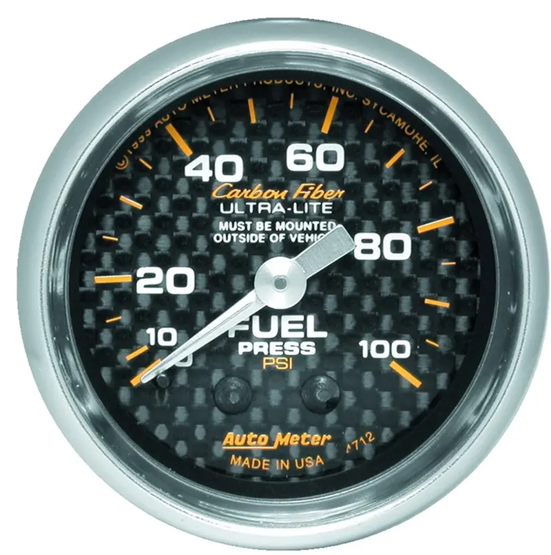 Auto Meter 4712 Carbon Fiber Mechanical Fuel Pressure Gauge 1
