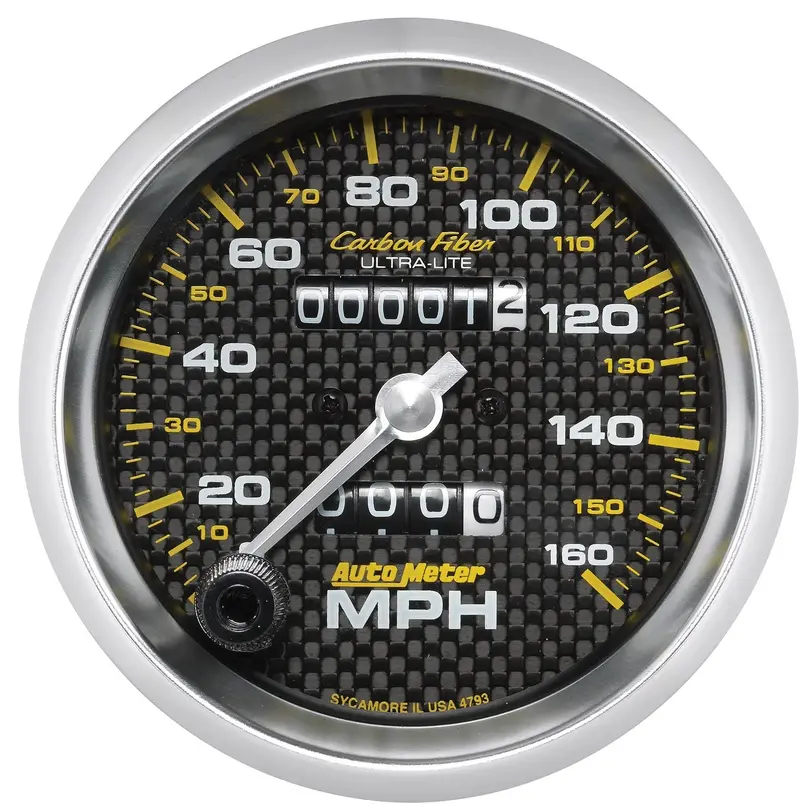Auto Meter 4793 Carbon Fiber 3-3/8" Mechanical Speedometer (0-160 Mph, 85.7Mm) 1