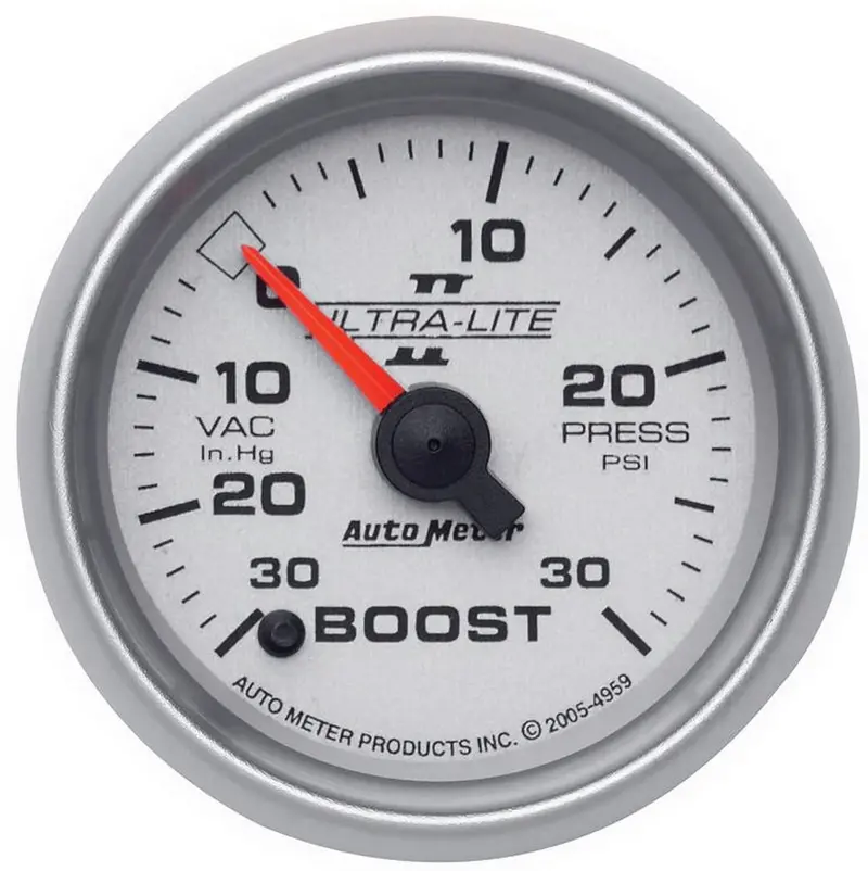 Auto Meter 4959 Ultra-Lite Ii 2-1/16" 30 In. Hg/30 Psi Full Sweep Electric Vacuum/Boost Gauge 1