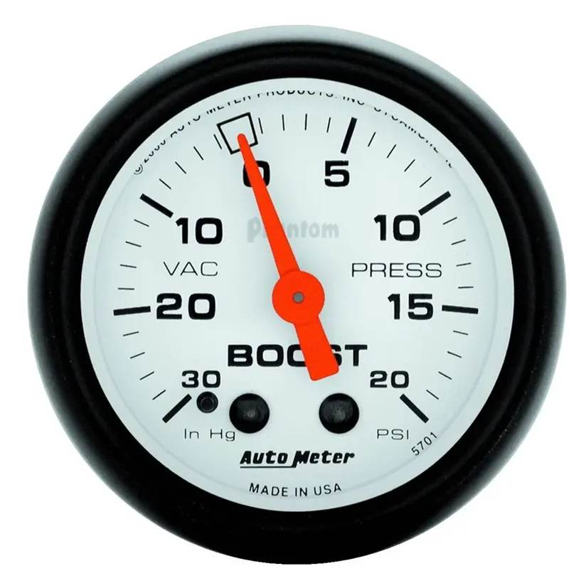 Auto Meter 5701 Phantom Mechanical Boost/Vacuum Gauge , 2.3125 In. 1