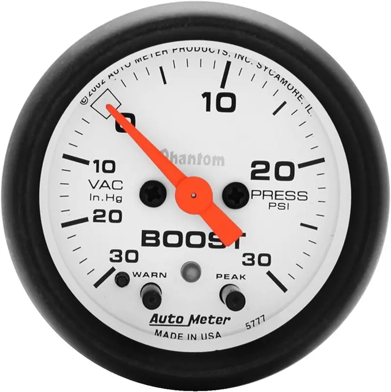 Auto Meter 5777 Phantom Electric Boost/Vacuum Gauge,2.3125 In. 1