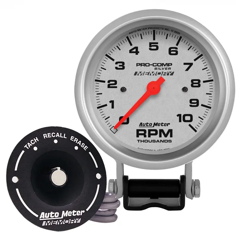 Auto Meter 6604 Pro-Comp Silver Electric Tachometer,3.750 In. 1