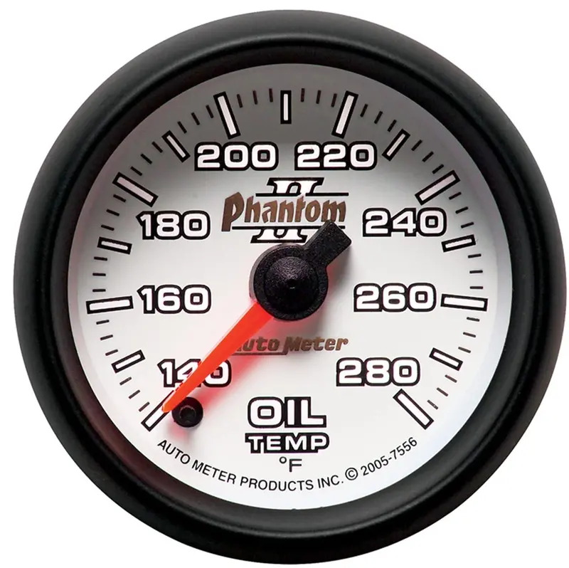 Auto Meter 7556 Phantom Ii 2-1/16" 140-280 F Full Sweep Electric Oil Temperature Gauge 1