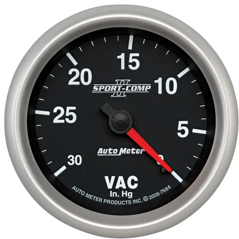 Auto Meter 7684 Sport-Comp Ii 2-5/8" 30 In. Hg Mechanical Vacuum 1