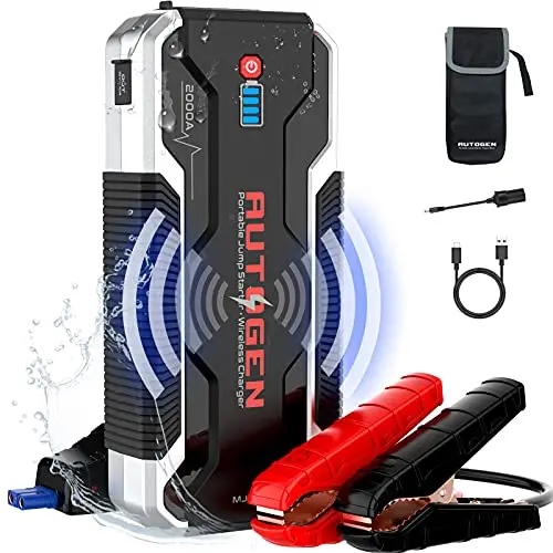 Autogen 2000A Jump Starter 18000Mah Jump Boxes For Vehicles, Up To 8L Gas Or 6.5L Diesel Engine, 10W Wireless Charger Portable Power Bank, 12V Lithium Battery Jumper Box Booster Pack For Cars 1