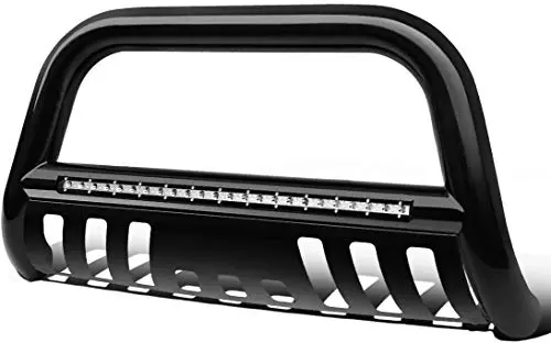 Autosaver88 Bull Bar With Led Light Bar Compatible For 2004-2020 Ford F-150//2003-2014 Navigator 3" Tubing Front Grille Brush Push Bumper Guard Include Skid Plate Light Mount Black 1