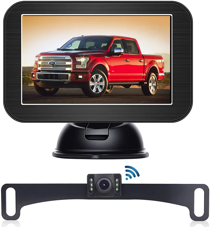 B-Qtech 5" Wireless Backup Camera And Monitor Kit丨waterproof Night Vision Front/Rear View Camera With Grid Line丨easy Installation For Cars, Trucks, Pickups, Camping Car, Suv 1