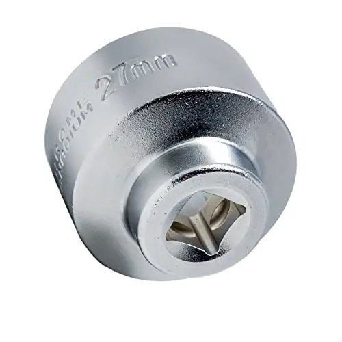 Bestwell4u 27Mm Oil Filter Wrench, Oil Filter Socket Drive 3/8" 6 Points Oil Filter Cap Removal Tool 1