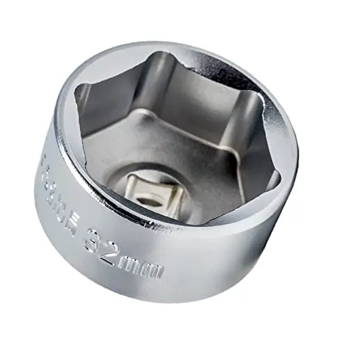 Bestwell4u 32Mm Oil Filter Wrench, Oil Filter Socket With 3/8" Drive 6 Points Oil Filter Cap Removal Tool, 1