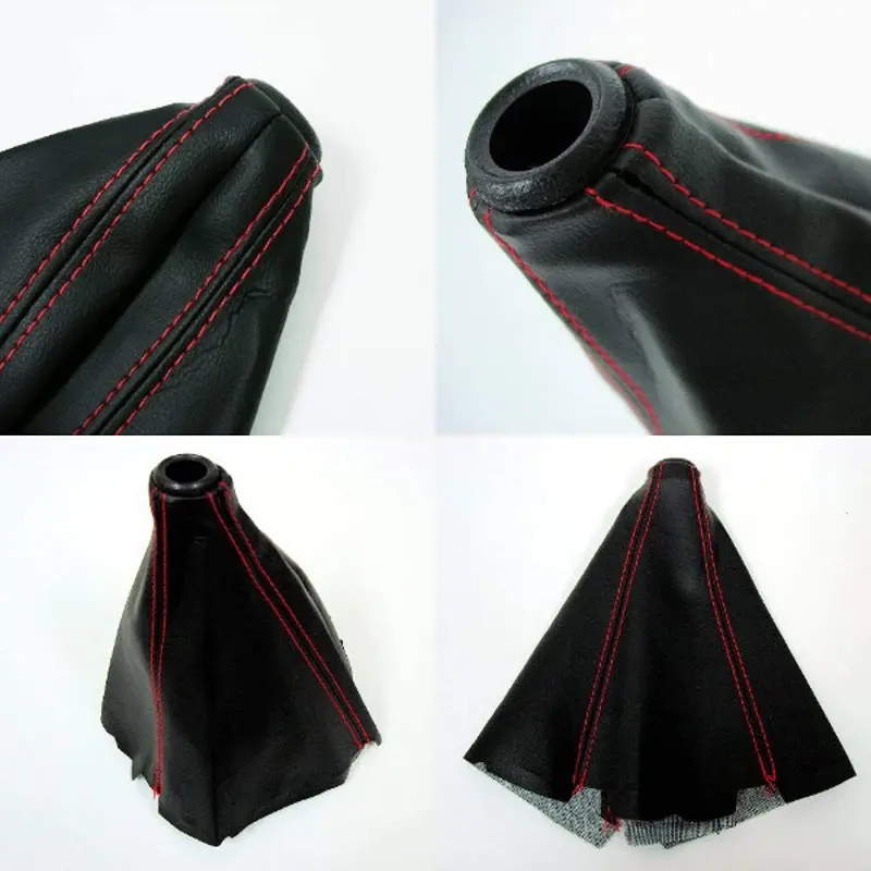 Black Shift Boot With Red Stitching Compatible With Honda Civic And Acura Integra With Manual Transmission Fits 5 Speed Coupe Hatch And Sedan 1