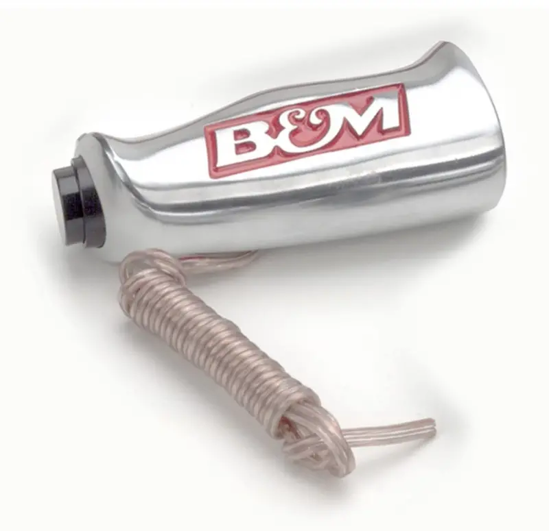 B&M 80658 Brushed Aluminum T-Handle Shifter Grip With Button And Sae Thread Inserts 1
