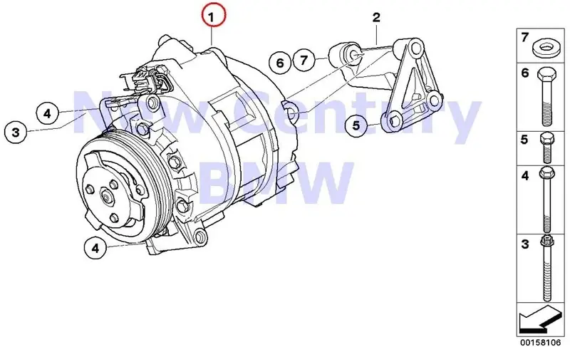 Bmw Genuine Magnetic Clutch Compressor Air-Conditioner Compressor N52n X5 3.0Si 1