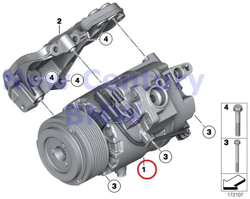 Bmw Genuine Magnetic Clutch Compressor Air-Conditioner Compressor X6 35Ix 740I 740Li 1