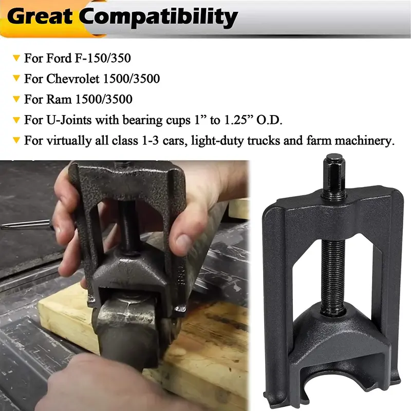 Bonbo U Joint Pullers, 10105 Automotive Universal Heavy Duty U-Joint Puller 1.0" To 1.25" Outside Diameter Bearing Cup Installer Fits For Cars, Light Duty Trucks, Farm Machinery 2