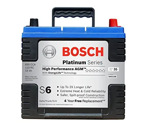 Bosch S6523b S6 Flat Plate Agm Battery 1