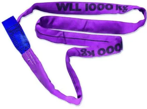 Braun 10021Rs Recovery Strap Loop 1000 Kg Load 2 M Continuous With Polyester Core Purple 1