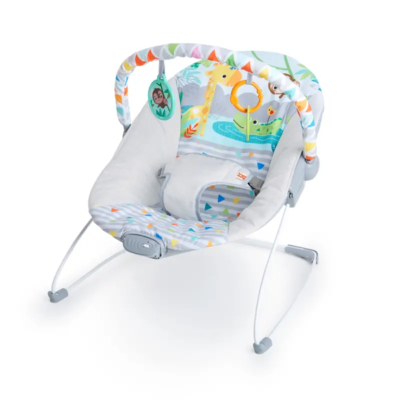 Bright Starts Vibrating Bouncer Seat With Toy Bar - Safari Fun 1